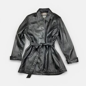 Wilsons Leather Women's Belted Black Jacket Size X-Large